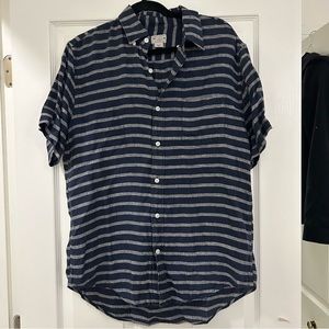 J Crew Linen Shirt Striped